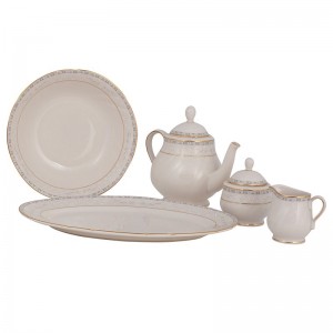 Shinepukur Ceramics USA, Inc. Spring Valley Ivory China Traditional Serving 5 Piece Dinnerware Set SHPK1021